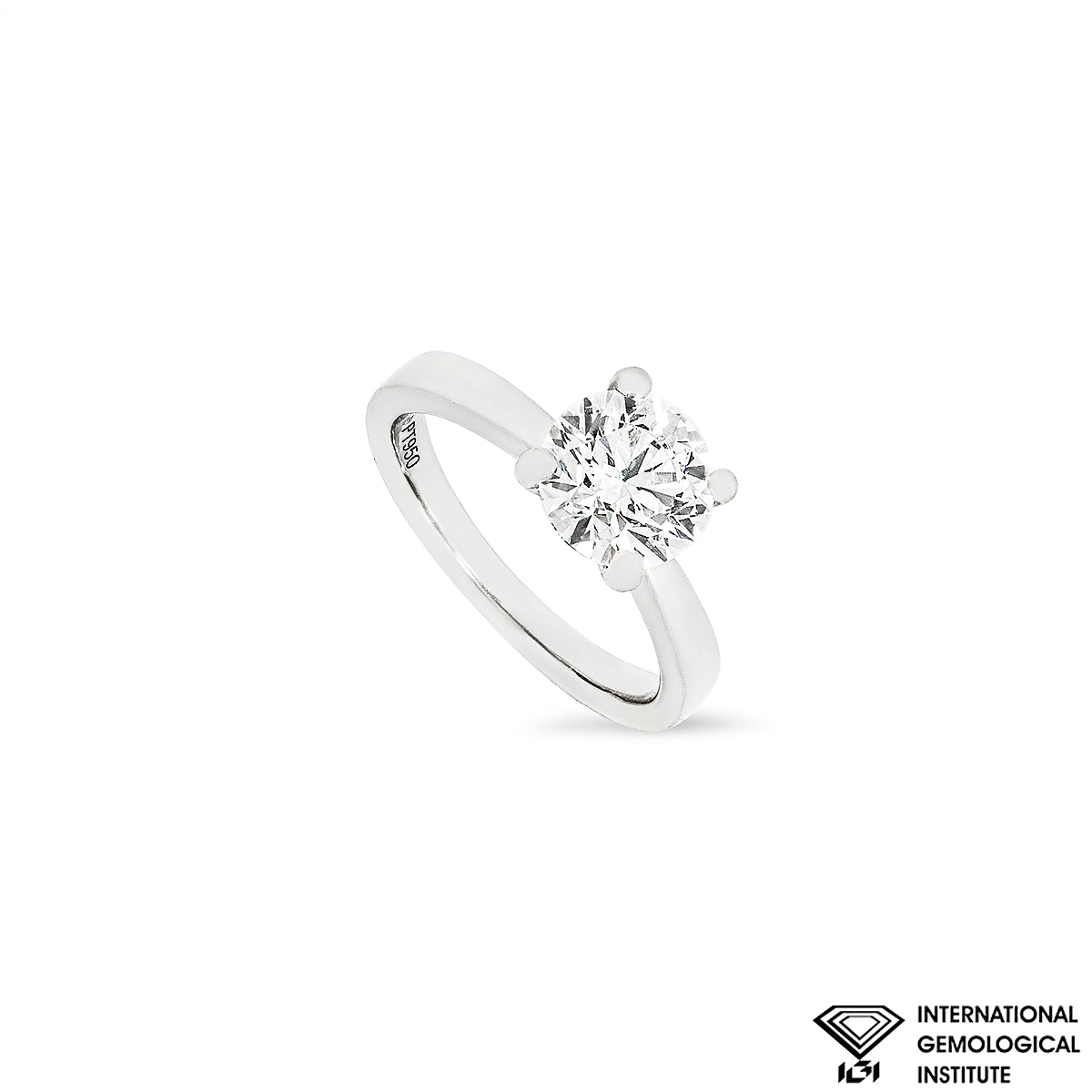 Platinum Round Brilliant Cut Lab Grown Diamond Ring 2.03ct F/VS1 XXX